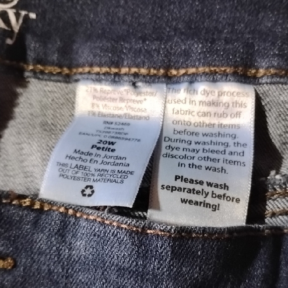 Terra & Sky Dark Blue Straight Leg Jeans 20W Petite - Picture 4 of 9